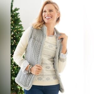 NWT Talbots silver shimmer vest